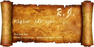 Rigler Jázon névjegykártya